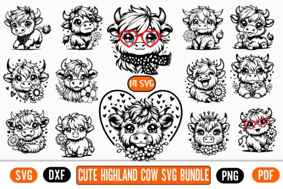 Download Highland Cow Svg, Png, DXF Bundle Cricut - Svg Collection