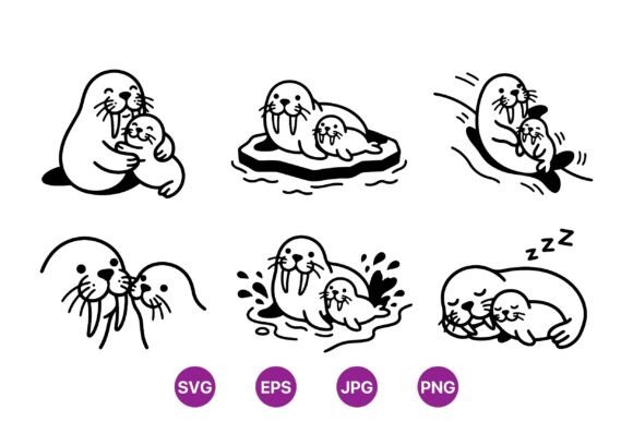 Download Cute Walrus Family Svg Art - Svg Collection