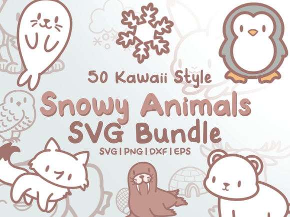 Download Snowy Animals SVG Illustrations - Svg Collection