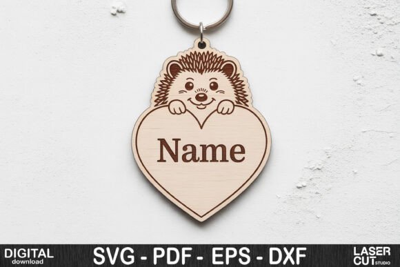 Download Hedgehog Heart Name Keychain SVG - Svg Collection