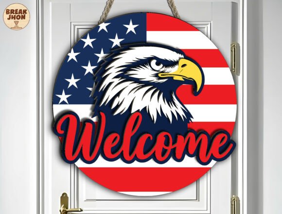 Download Patriotic Eagle Welcome Sign SVG - Eagle Collection