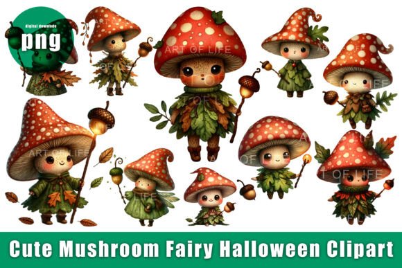 Download Cute Mushroom Fairy Clipart - Premium Bundle