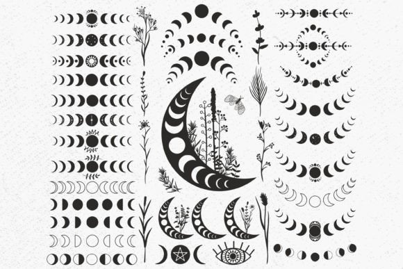 Download Moon Phase Svg Bundle, Mystic Celestial - Svg Collection