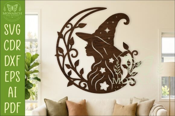 Download Forest Witch Crescent Moon SVG, Laser - Svg Collection