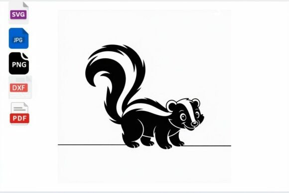 Download Cute Skunk Cartoon Animal SVG PNG DXF - Svg Collection