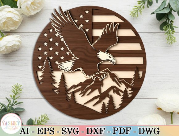 Download Patriotic Eagle Door Hanger Laser Cut - Eagle Collection