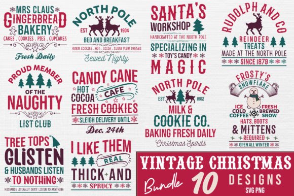 Download Vintage Christmas Bundle _ Png Svg - Svg Collection