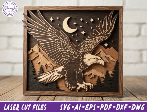 Download Eagle Layered Shadow Box SVG - Eagle Collection
