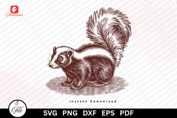 Download Forest Animal Hand Drawn Skunk SVG PNG - Svg Collection