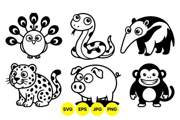 Download Cute Cartoon Animal SVG Clipart - Svg Collection