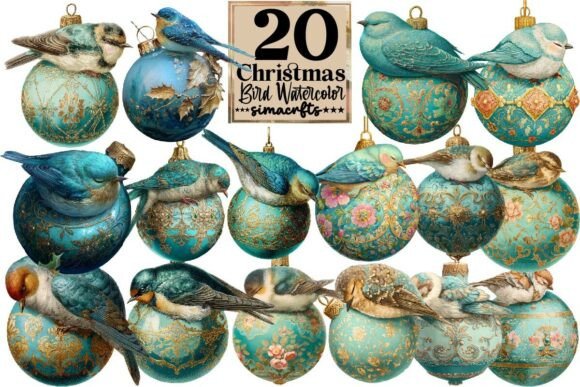 Download Christmas Bird Clipart Set Watercolor - Bird Collection