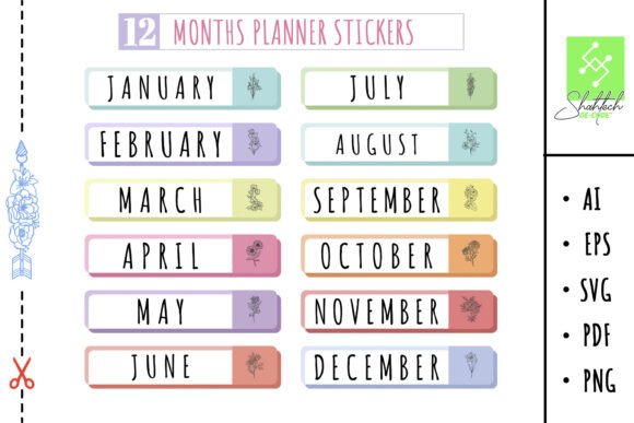 Download SVG Months Planner Stickers, to Do List - Svg Collection